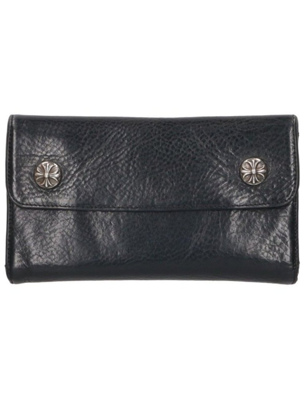 Chrome Hearts Wave Cross Ball Button Leather Wallet
